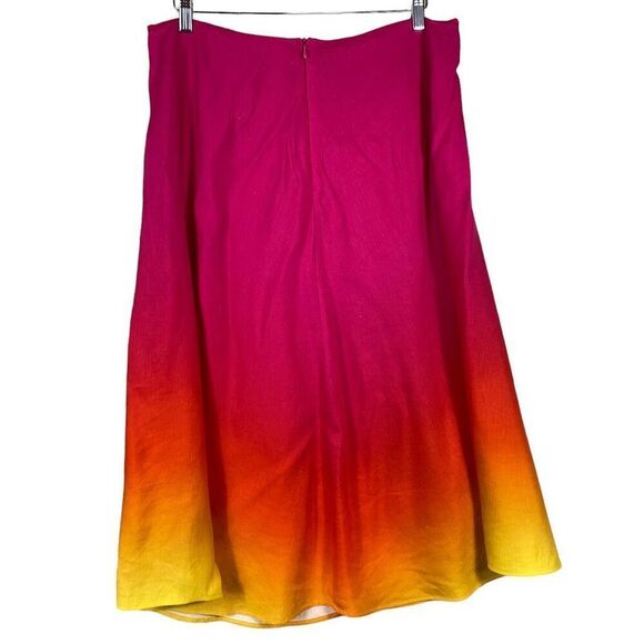 Lauren Ralph Lauren Black Label Ombré Linen Blend Midi Skirt Plus Size - Picture 3 of 8